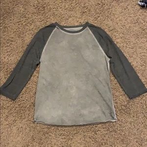 3/4 sleeve army green baseball tee